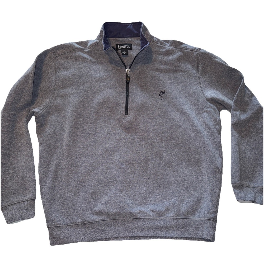 Ashworth Golf Quarter Zip Pullover Mens Small Gray  Casual Sweater